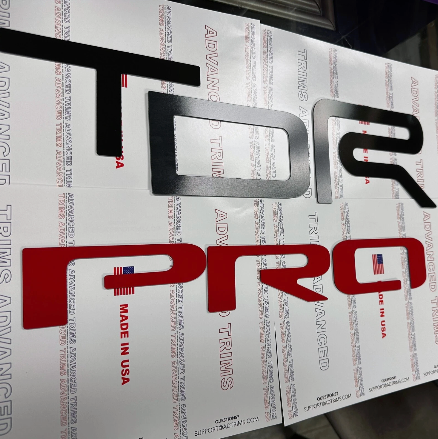 GLOSS BLACK / MATTE RED Tailgate Letters for TACOMA TRD Pro 2022-2025 NOT VINYL