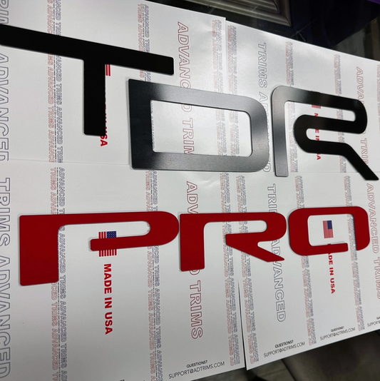 GLOSS BLACK / MATTE RED Tailgate Letters for TACOMA TRD Pro 2022-2025 NOT VINYL