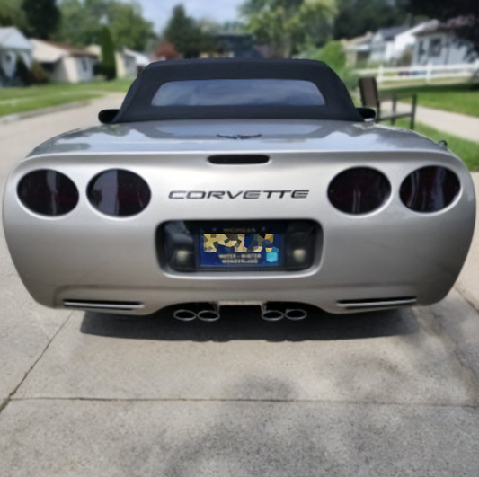 MATTE BLACK 1/16 RAISED LETTERS FOR C5 CORVETTE 97-2004 FRONT + REAR US MADE