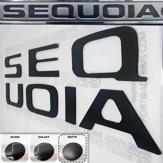 MATTE BLACK REAR LETTERS FOR SEQUOIA TAILGATE INSERT NOT DECALS