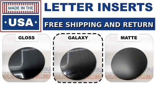 GALAXY BLACK 1/16 RAISED LETTERS FOR C5 CORVETTE 97-2004 FRONT US MADE