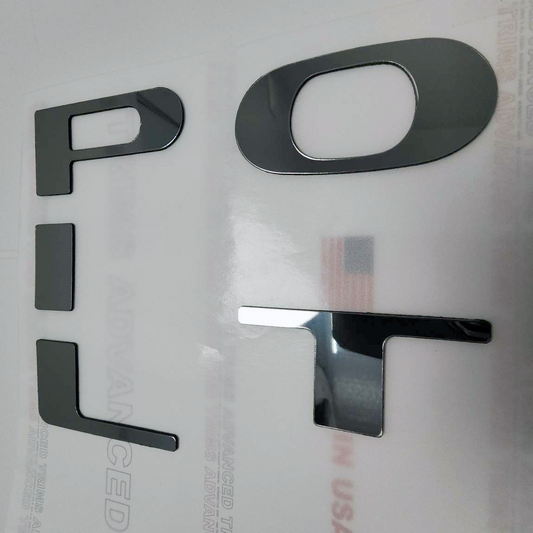 CHROME PILOT Letters PLASTIC Emblem Tailgate Rear Honda Pilot 2023 2024