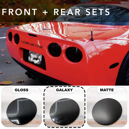 GALAXY BLACK 1/16 RAISED LETTERS FOR C5 CORVETTE 97-2004 FRONT + REAR US MADE