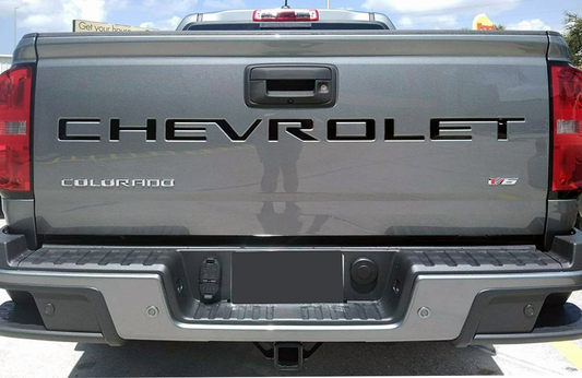 Gloss Black Raised Plastic Tailgate Letters Inserts Chevrolet Colorado 2021 2022