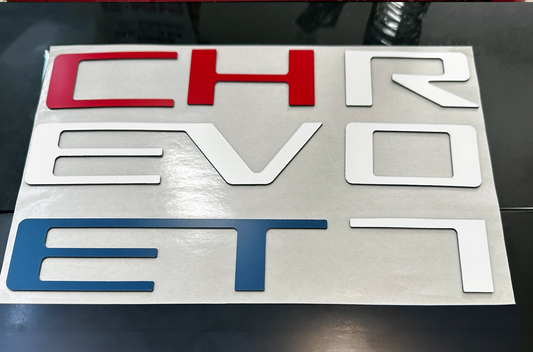 FLAG SET: 2 red + 5 white + 2 blue LETTERS CHEVY COLORADO TAILGATE 2021 2022