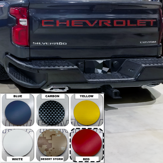 Red Raised Tailgate Plastic Letters Inserts Chevrolet Silverado 2019-2024