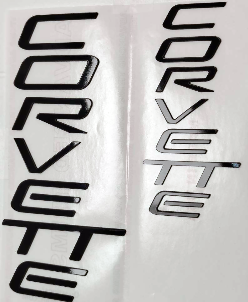 GLOSS BLACK 1/16 RAISED LETTERS FOR C5 CORVETTE 97-2004 FRONT + REAR US MADE