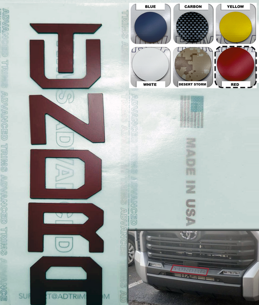 2022 2023 2024 Emblema delantero rojo TUNDRA Grill Parachoques Letras Insertos Insignia 