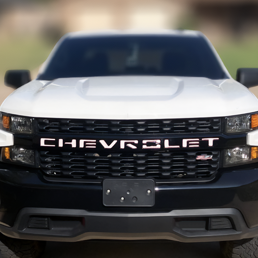 Grill Letters Inserts 2019 2020 2021 Silverado White