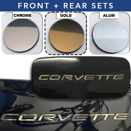 GOLD 1/16 RAISED LETTERS FOR C5 CORVETTE 97-2004 FRONT + REAR US MADE