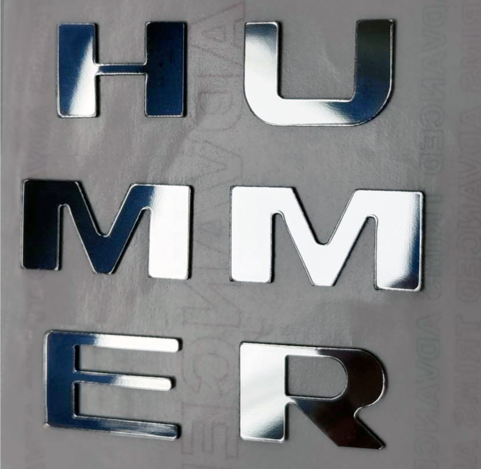 Set of 3: Chrome Front Bumper Letters for Hummer H3 ABS Plastic Insert ...