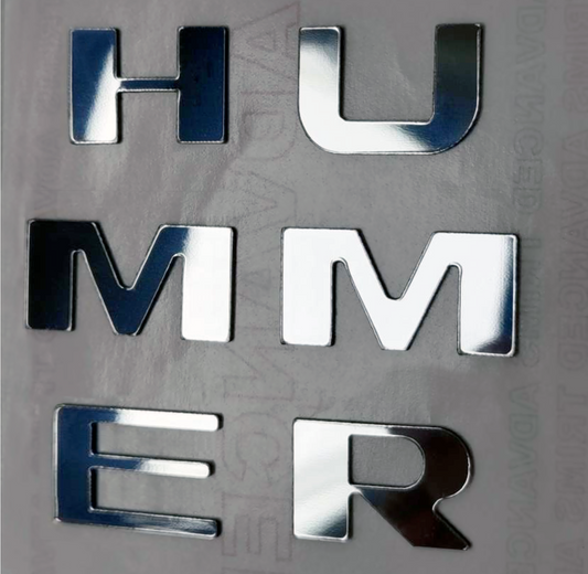 Chrome Front Bumper Letters for Hummer H3 ABS Plastic Inserts